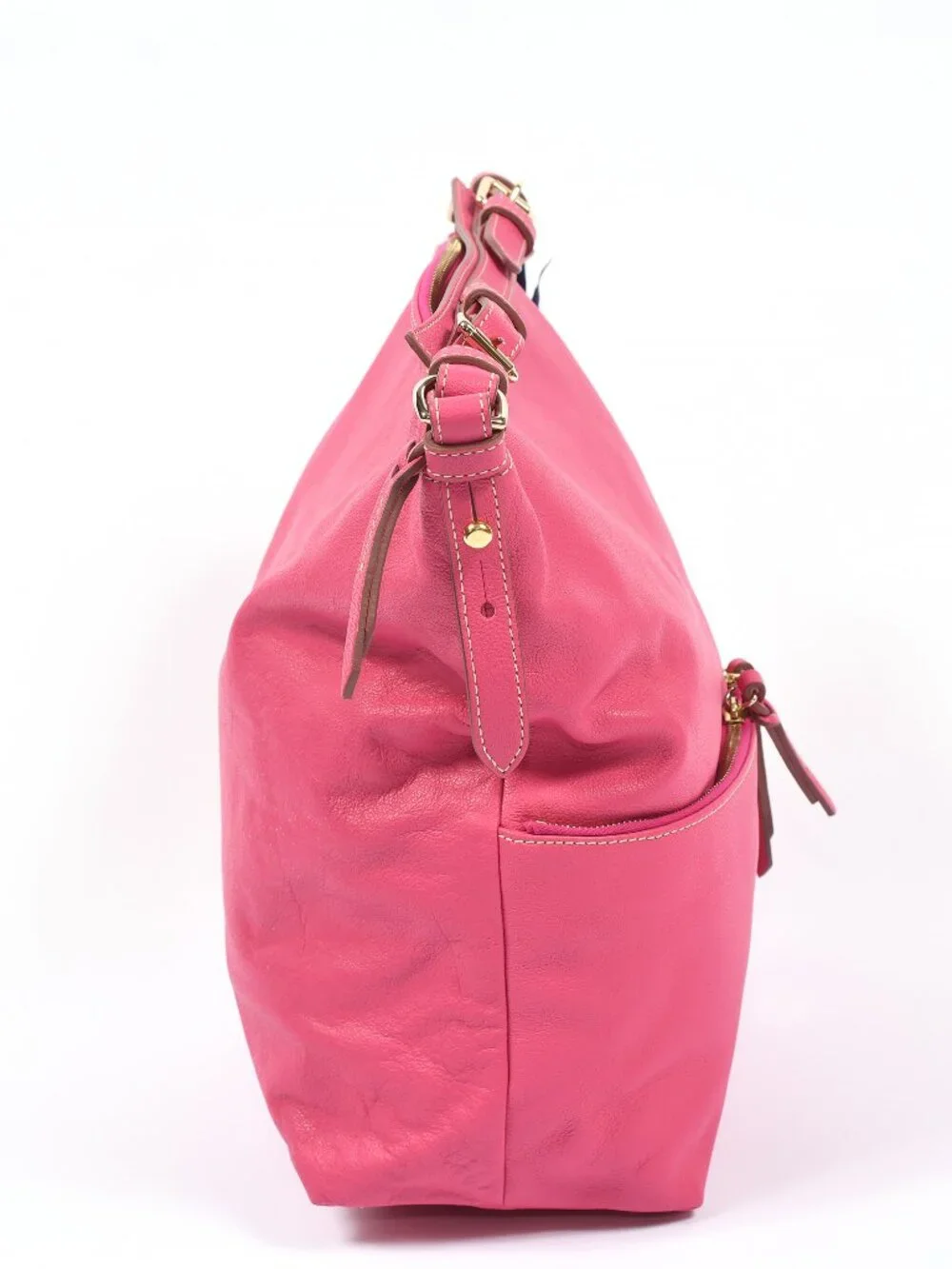 Dooney & Bourke Medium Pocket Sac Hot Pink Leather Shoulder Bag NWT BF354 HP